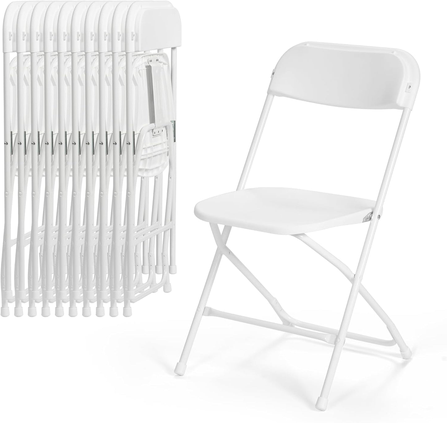 JINSEED 10 Pack Plastic Folding Chair, Portable Party Adult Banquet Event Chairs for Outdoors