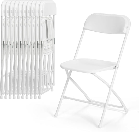 JINSEED 10 Pack Plastic Folding Chair, Portable Party Adult Banquet Event Chairs for Outdoors