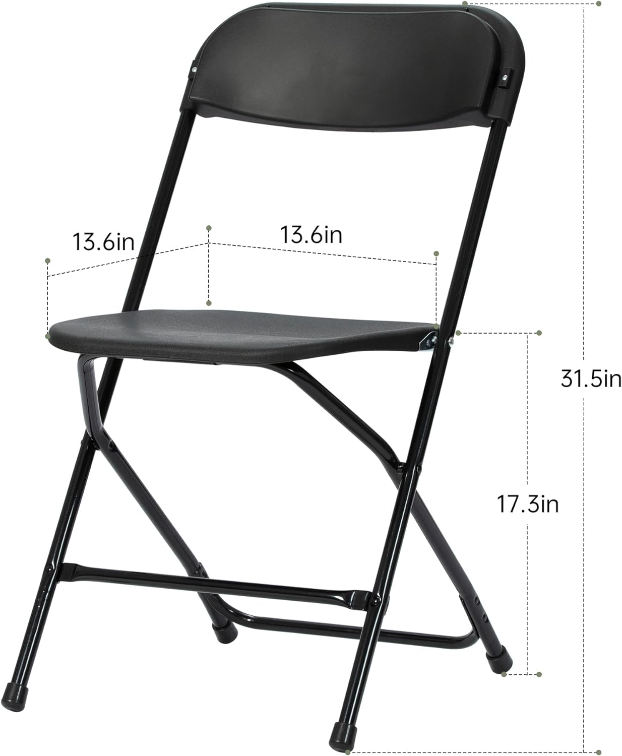 JINSEED 10 Pack Plastic Folding Chair, Portable Party Adult Banquet Event Chairs for Outdoors