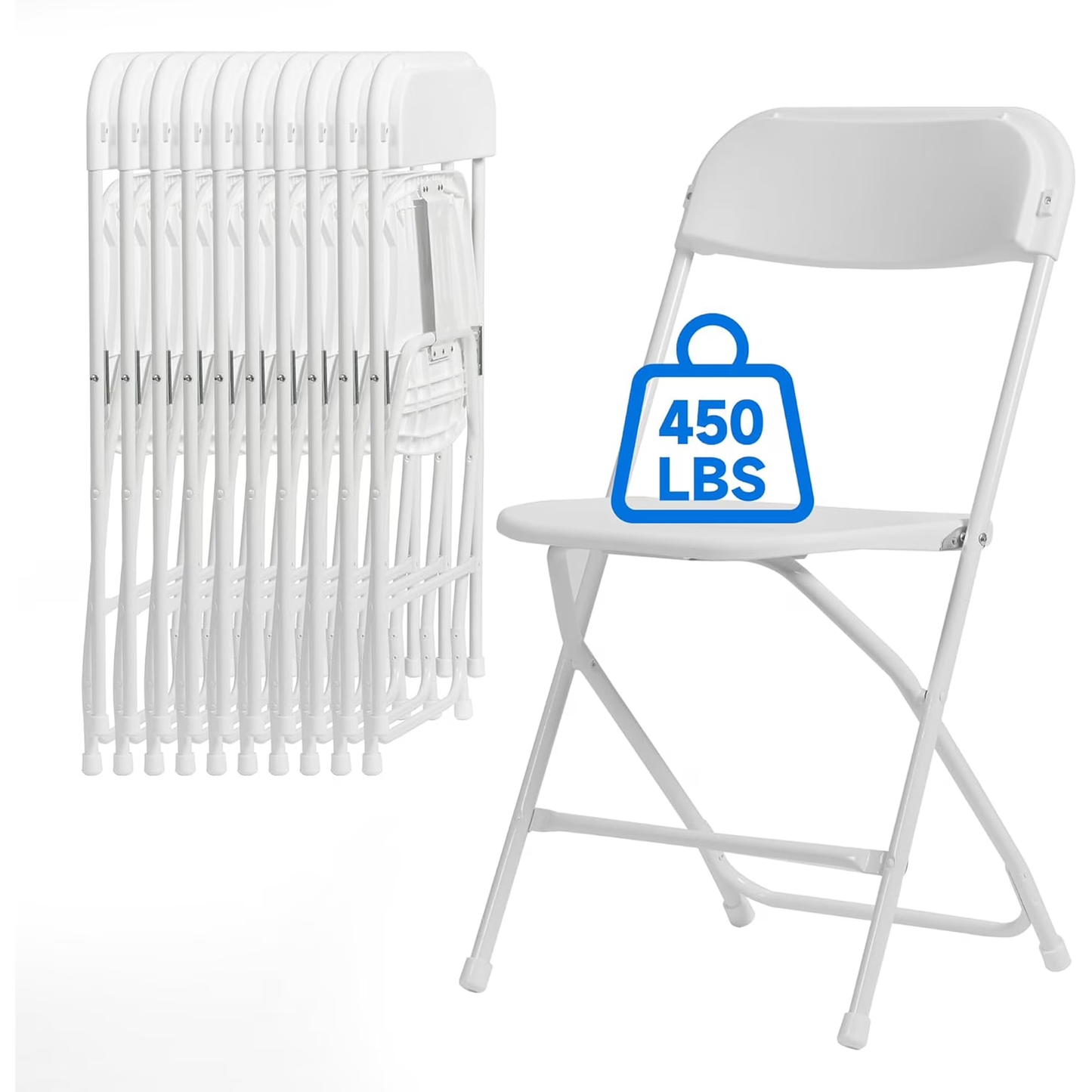 JINSEED 10 Pack Plastic Folding Chair, Portable Party Adult Banquet Event Chairs for Outdoors